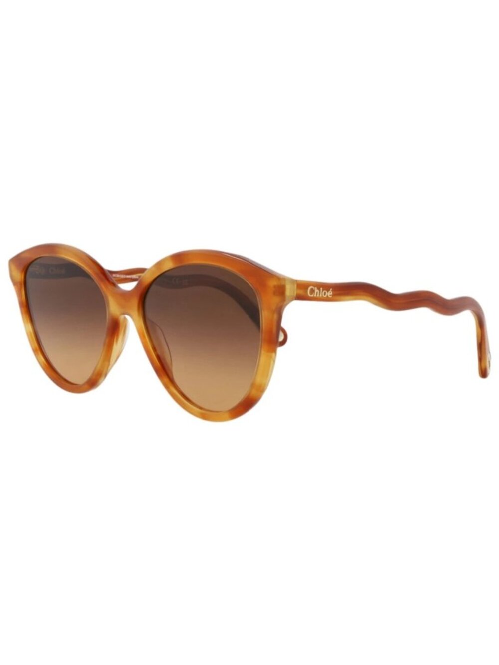 New Chloé Women's Sunglasses Round Oval Bio Acetate Frame Havana Havana Brown